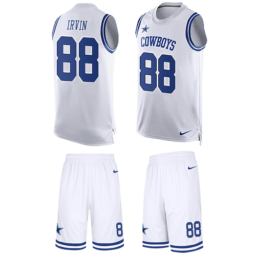 Nike Cowboys #88 Michael Irvin White Men's Stitched NFL Limited Tank Top Suit Jersey - Click Image to Close